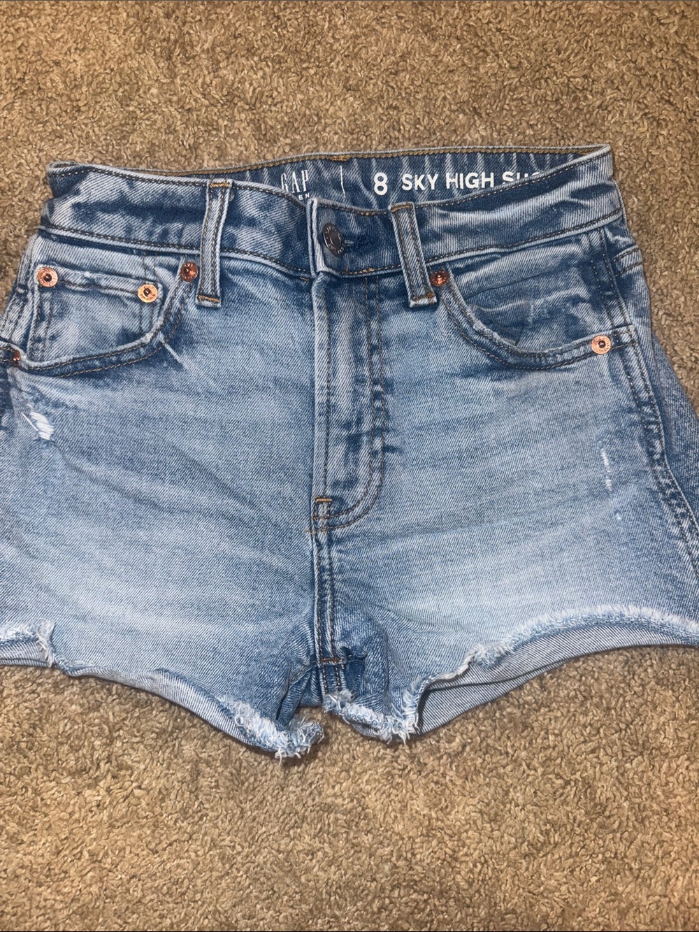 GAP Sky High Slim girls Denim Shorts - Light Blue Wash